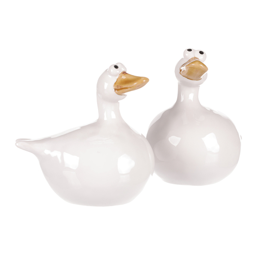 Kachna - keramická figurka, bílá, cena za 1 ks