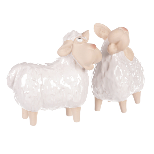 Ovečka - keramická figurka, bílá, mix 2, cena za 1 ks