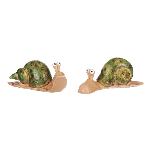 Šnek - keramická figurka, mix 2 druhů, cena za 1 ks
