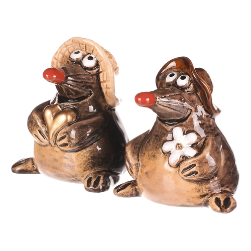 Krtek - keramická figurka, mix 2 druhů, cena za 1 ks