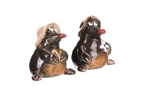 Krtek - keramická figurka, mix 2 druhů, cena za 1 ks