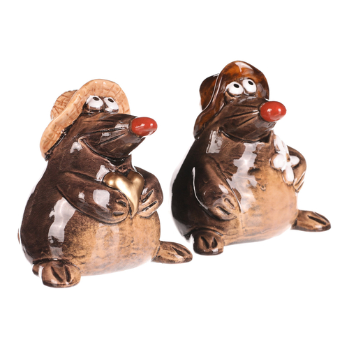 Krtek - keramická figurka, mix 2 druhů, cena za 1 ks