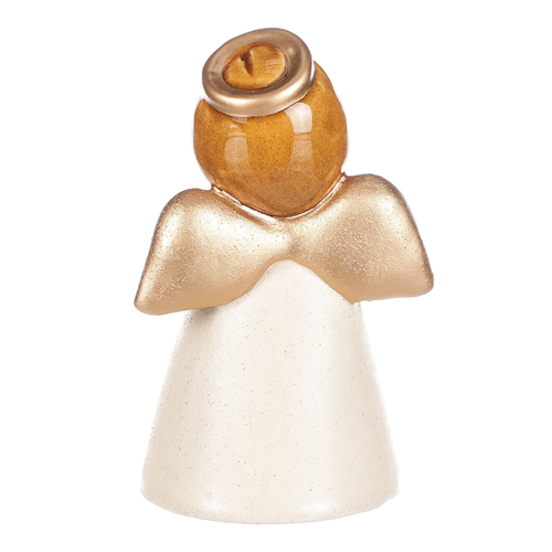 Anděl - keramická figurka, krémová se zlatými křídly
