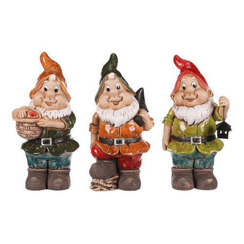 Trpaslík - keramická figurka, vel. L, mix 3 druhů, cena za 1 ks