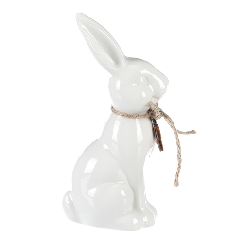 Zajíc - keramická figurka, střední vel., barva bílá