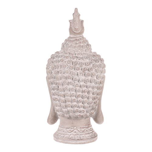 Buddha - hlava z polyresinu, barva šedá