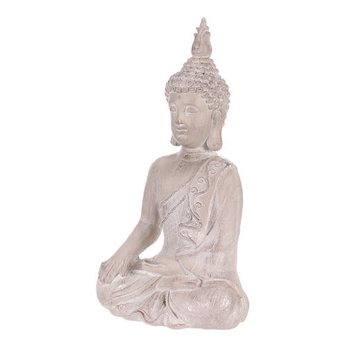 Buddha - soška z polyresinu, barva šedá