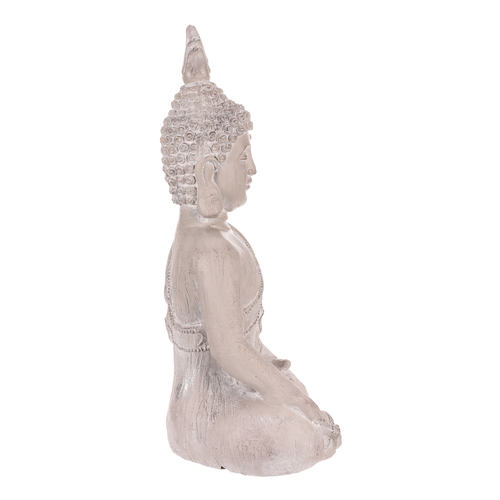 Buddha - soška z polyresinu, barva šedá