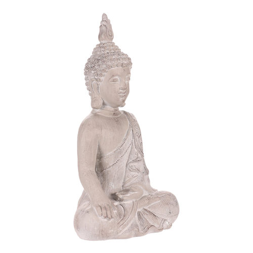 Buddha - soška z polyresinu, barva šedá