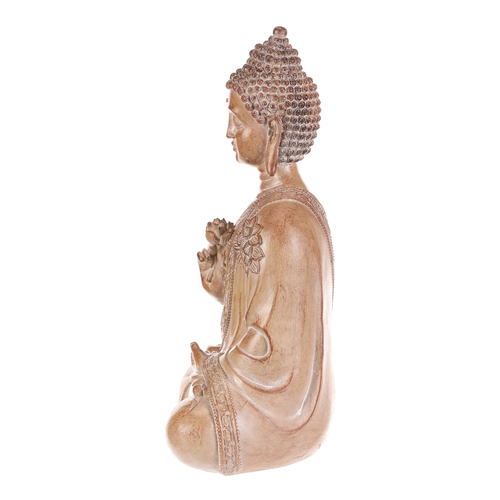 Buddha - polyresinová figurka, barva sv. hnědá