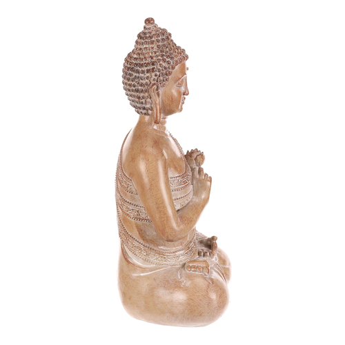 Buddha - polyresinová figurka, barva sv. hnědá