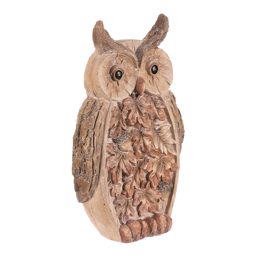 Sova - dekorace s osvětlením, magnesium, imitace dřeva