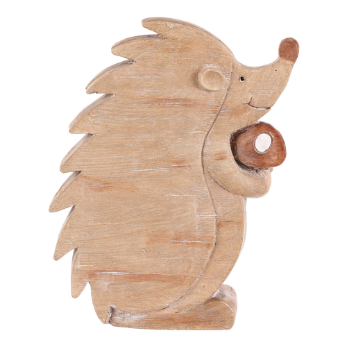 Ježek - dekorace s osvětlením, magnesium, imitace dřeva