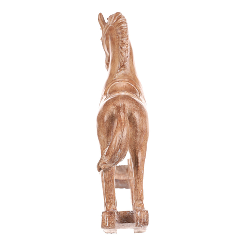 Koník houpací - 15 cm, polyresin, imitace dřeva