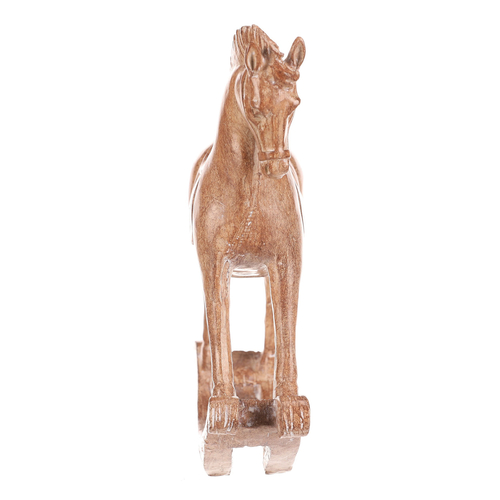 Koník houpací - 15 cm, polyresin, imitace dřeva