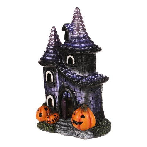 Dům z magnesia - Halloween, LED osvětl., černý s dýněmi