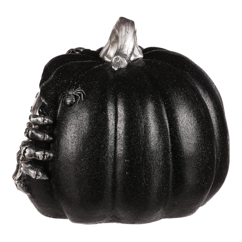 Dýně s lebkou - Halloween, magnesium, LED osvětlení