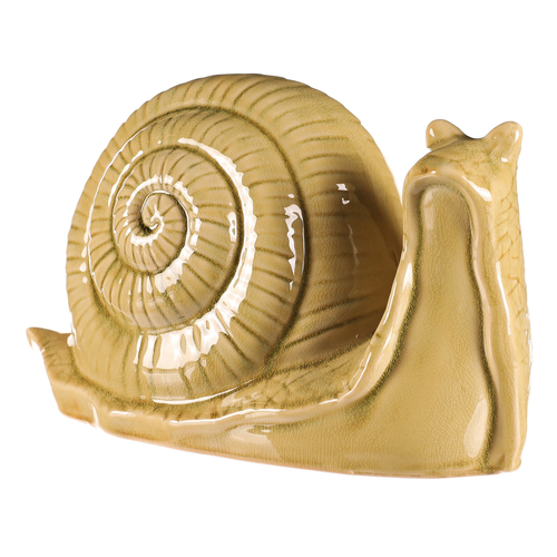 Šnek - keramická dekorace, velký, sv. zelený