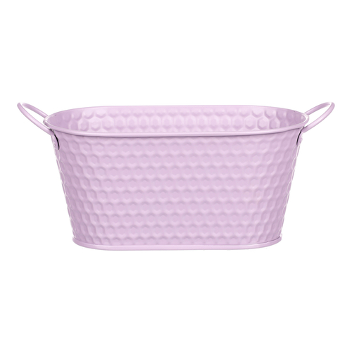 Obal kovový - truhlík, ve světle fialové barvě