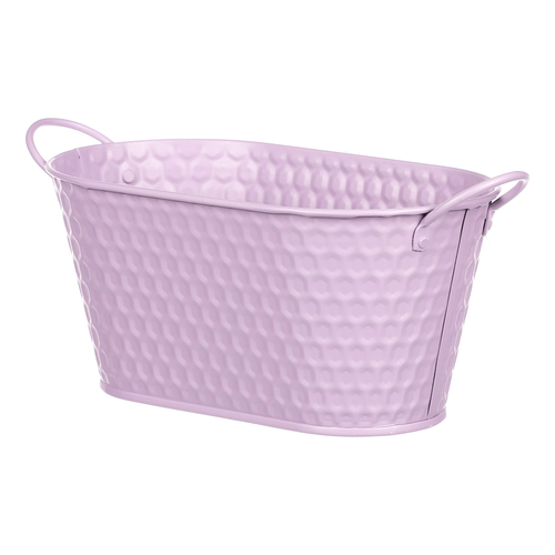 Obal kovový - truhlík, ve světle fialové barvě