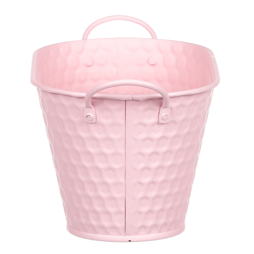 Obal kovový - truhlík, v růžové barvě