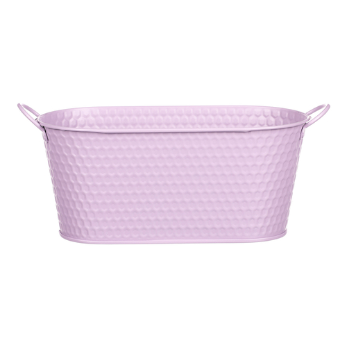 Obal kovový - truhlík, ve světle fialové barvě