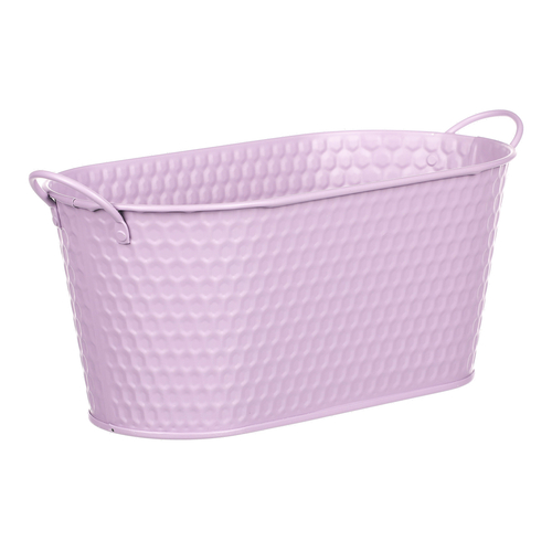 Obal kovový - truhlík, ve světle fialové barvě