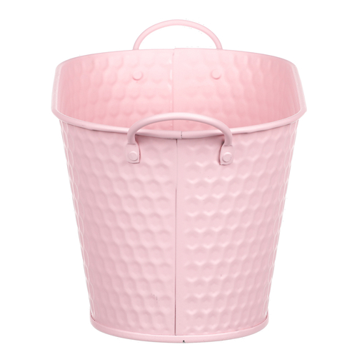 Obal kovový - truhlík, v růžové barvě