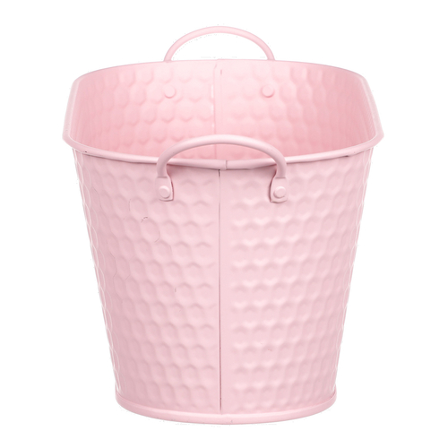 Obal kovový - truhlík, v růžové barvě