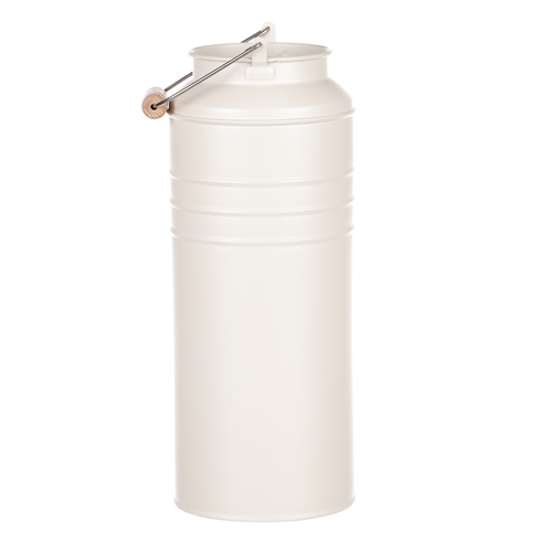 Váza kovová - tvar bandasky, barva krémová