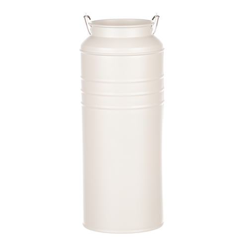 Váza kovová - tvar bandasky, barva krémová