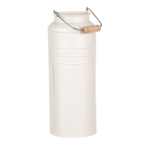 Váza kovová - tvar bandasky, barva krémová