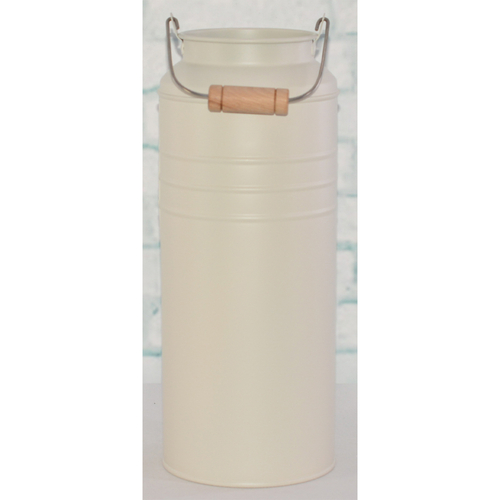 Váza kovová - tvar bandasky, barva krémová