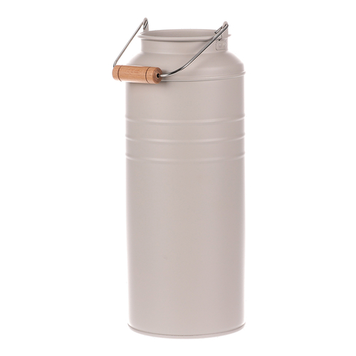 Váza kovová - tvar bandasky, barva šedá