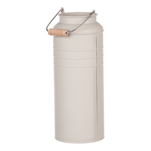 Váza kovová - tvar bandasky, barva šedá