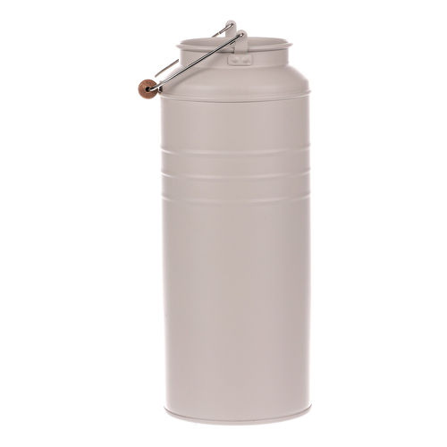 Váza kovová - tvar bandasky, barva šedá