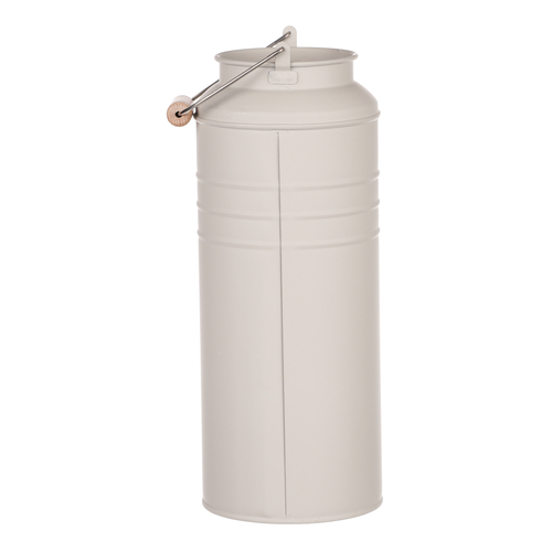 Váza kovová - tvar bandasky, barva šedá