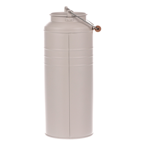 Váza kovová - tvar bandasky, barva šedá