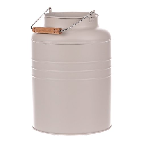 Váza kovová - tvar bandasky, barva šedá