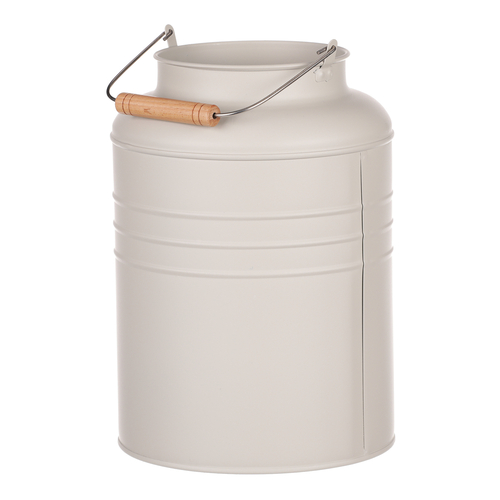 Váza kovová - tvar bandasky, barva šedá