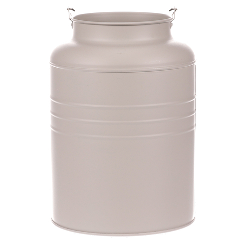 Váza kovová - tvar bandasky, barva šedá