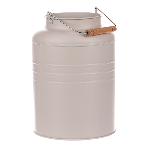 Váza kovová - tvar bandasky, barva šedá