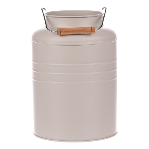 Váza kovová - tvar bandasky, barva šedá