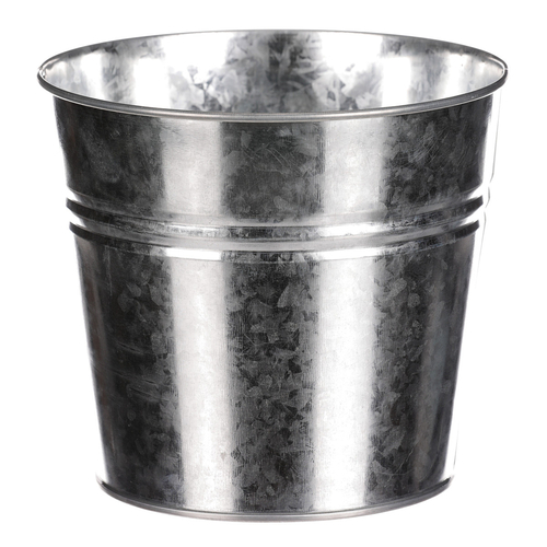 Obal na květiny - kulatý, zinkový, barva stříbrná