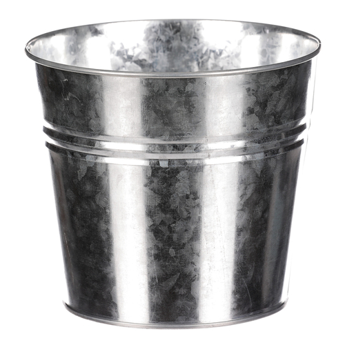 Obal na květiny - kulatý, zinkový, barva stříbrná