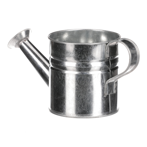 Obal na květiny - konev, zinkový, barva stříbrná