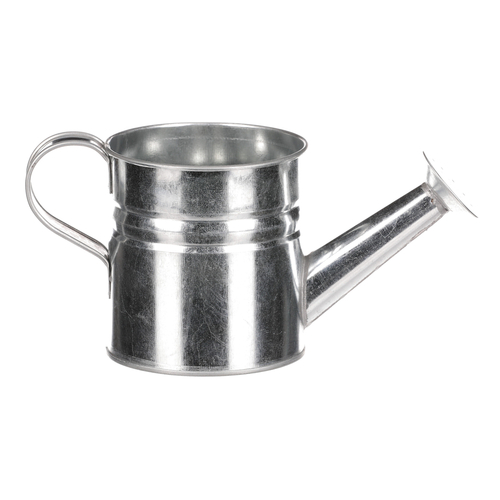 Obal na květiny - konev, zinkový, barva stříbrná