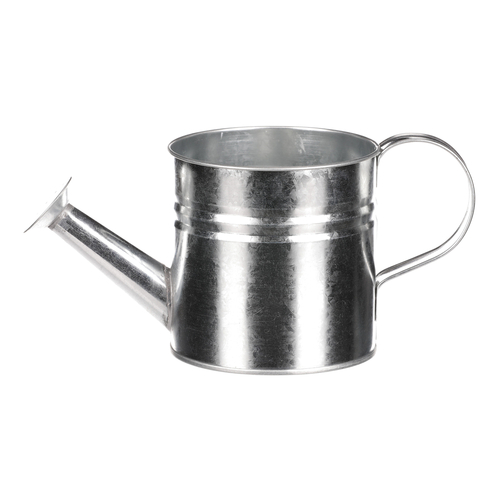 Obal na květiny - konev, zinkový, barva stříbrná