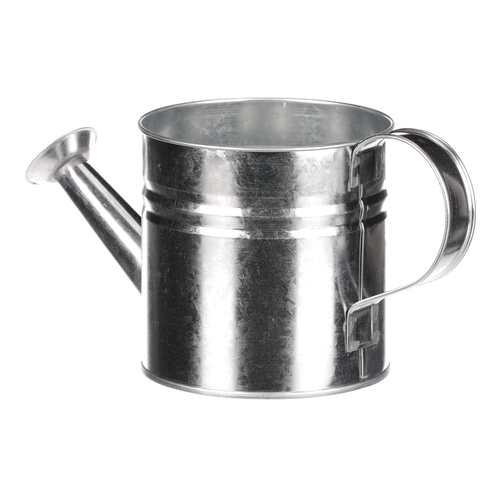 Obal na květiny - konev, zinkový, barva stříbrná