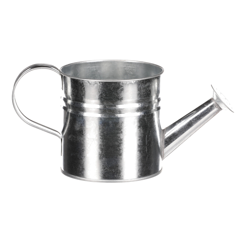 Obal na květiny - konev, zinkový, barva stříbrná